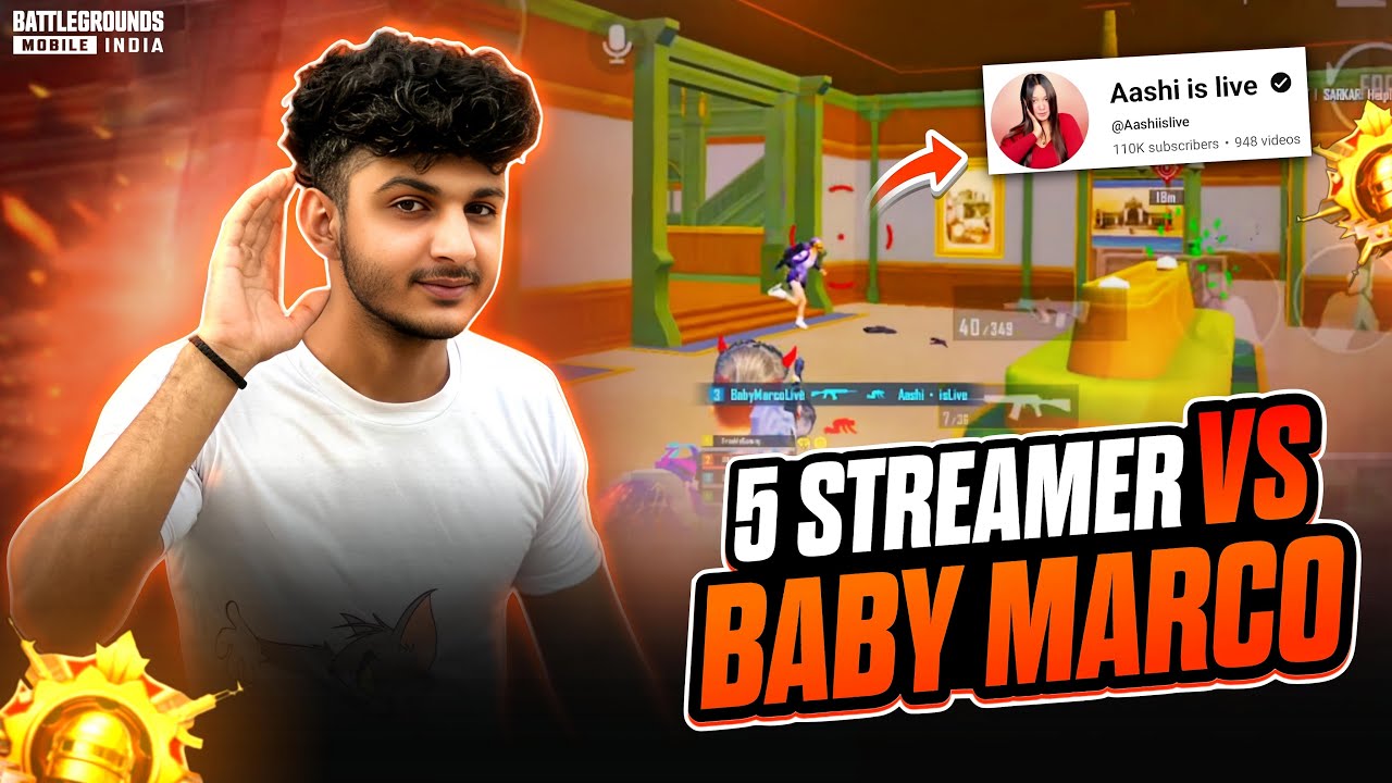 WHY ALWAYS STREAMER CALL ME HACKER | 5 streamer vs BabyMarco | #bgmi