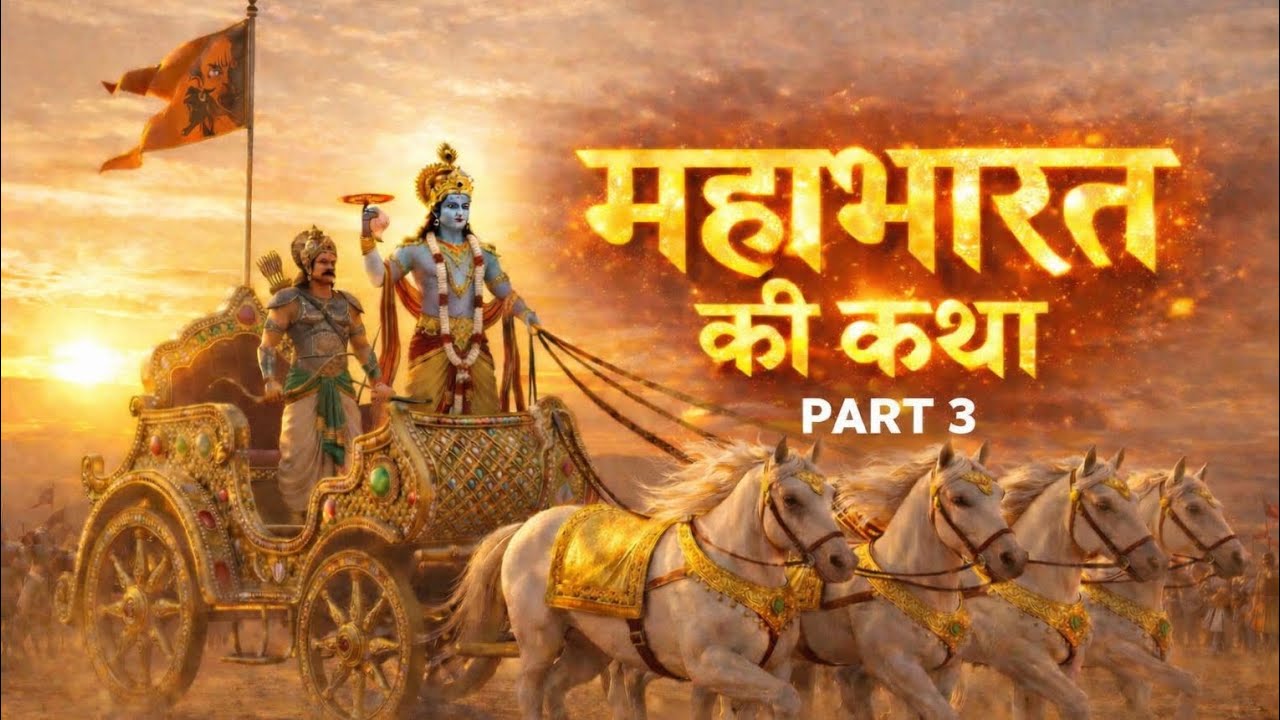 महाभारत की कथा- पार्ट 3। हस्तिनापुर का गुरुकुल। पांडव की वापसी । एकलव्य का बलिदान। करण का उदय