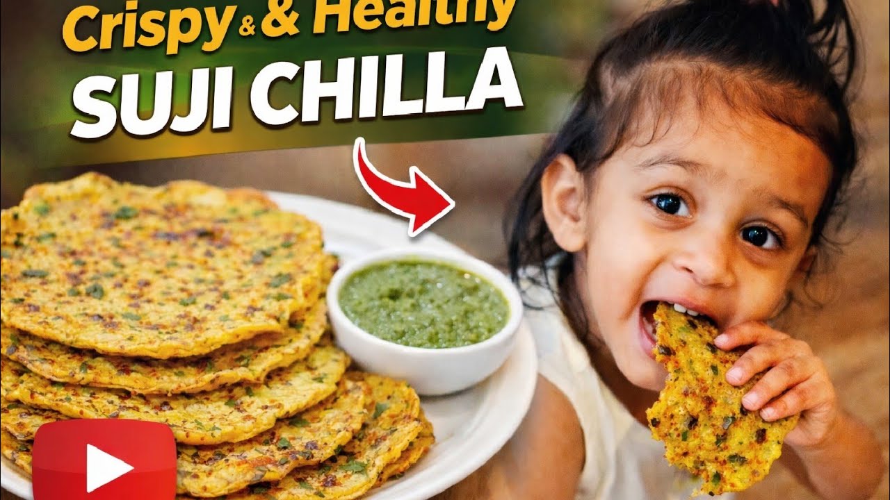 Crispy & Healthy Suji Chilla | 5 Min Quick Breakfast Recipe | Kids Special
