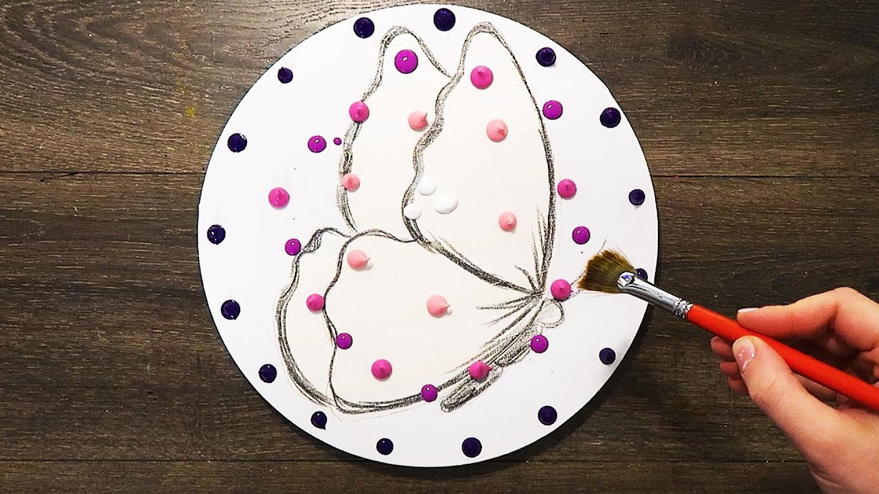 Glowing Butterfly Acrylic Painting Step By Step / ASMR