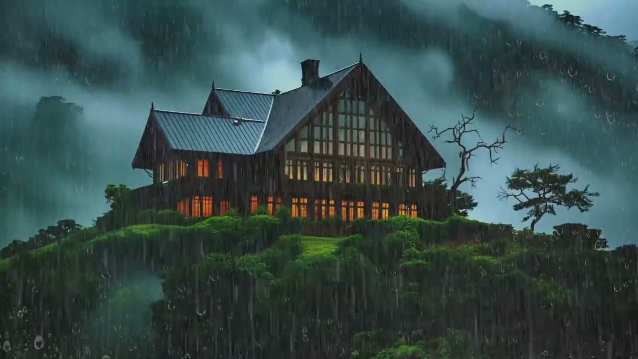 Heavy Rainfall at Midnight | Cozy Sleep Ambience | No Ads