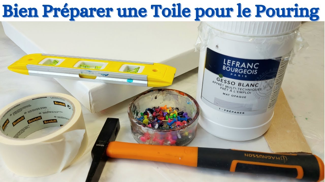 Préparation de la Toile au Gesso pour le Pouring