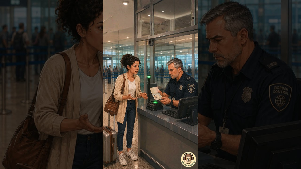Border Officer Almost Rejected My Passport 😰  #englishconversation #immigration #travelenglish