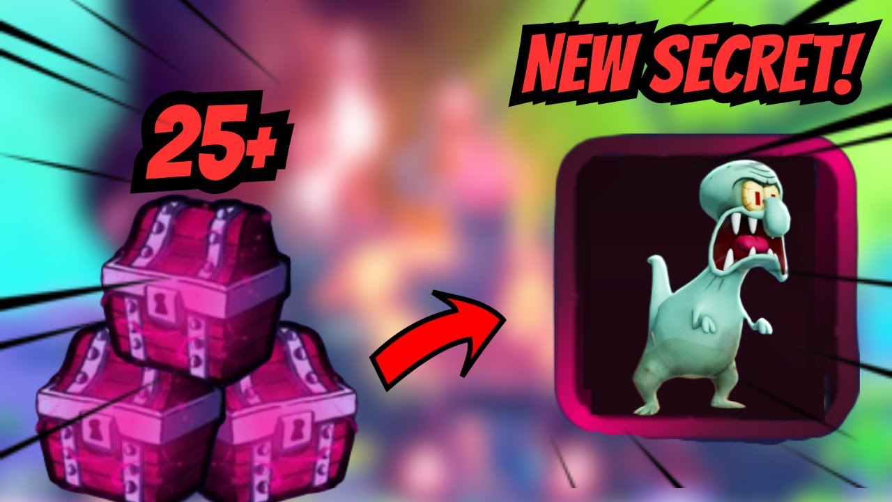 Opening 25+ Secret Chest to get the new SQUIDASAURUS REX Secret Unit in Spongebob Tower Defense