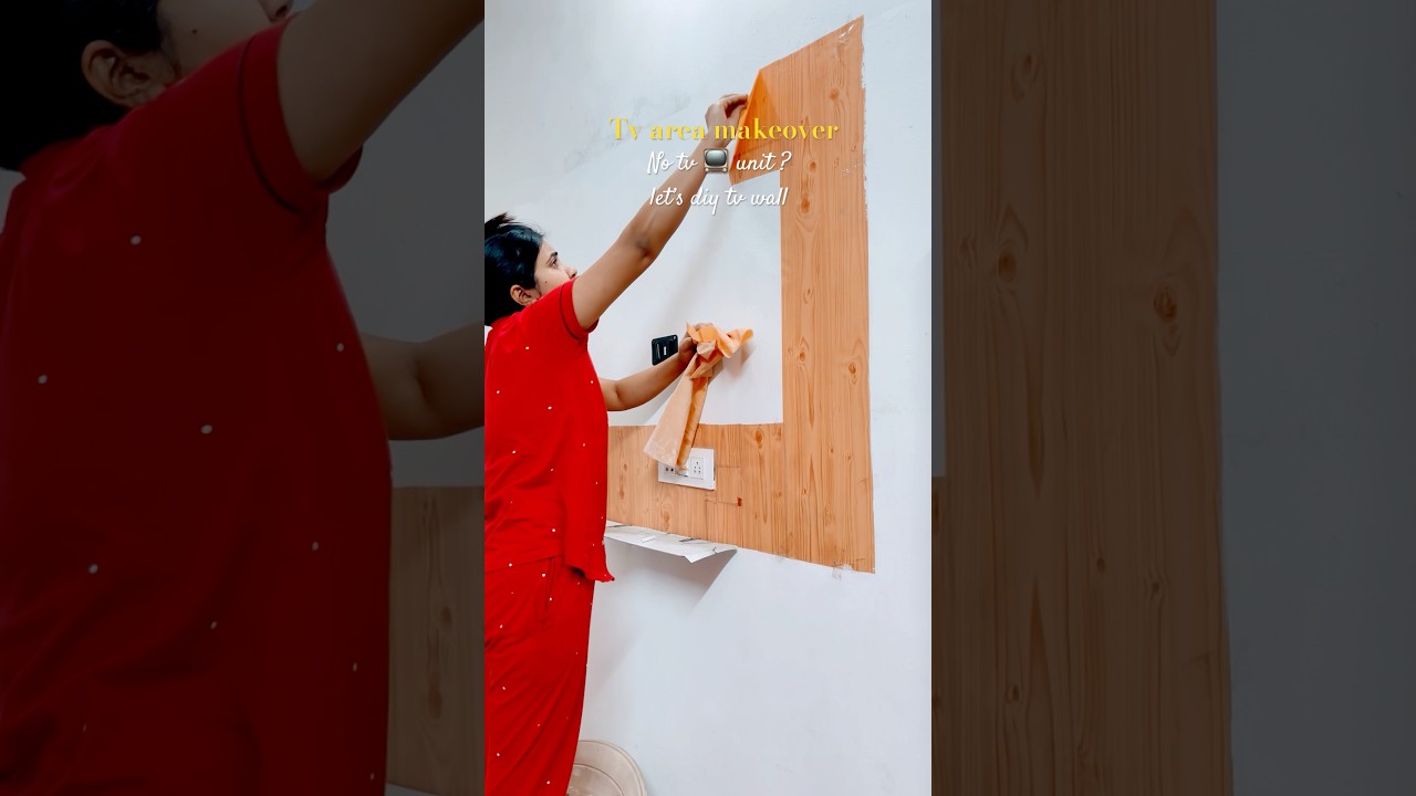 Tv 📺 wall makeover #trendingshorts #viralshort #minivlog #minimakeover #ytshorts #home #reels