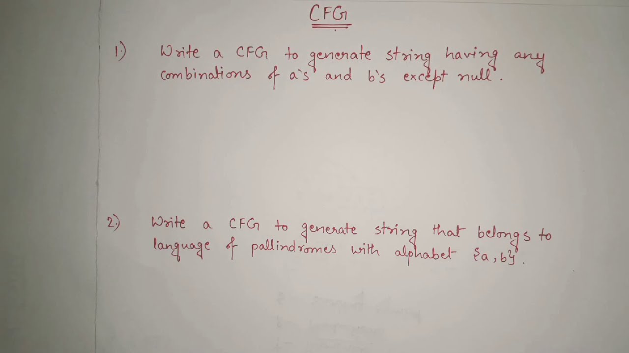 Generating CFG from language TOC | CFG from set of strings in automata| How to write CFG from string