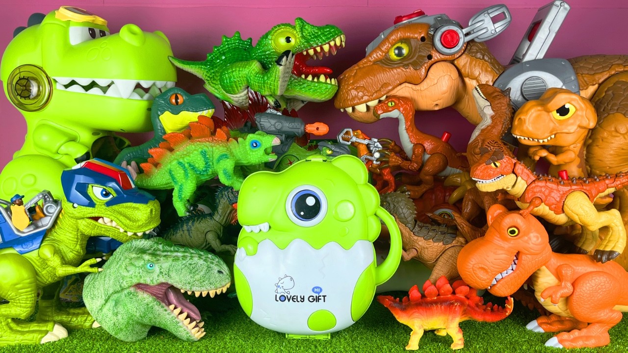 Satisfying ASMR Unboxing Jurassic World Dinosaur T-rex Carnotaurus Triceratops Stegosaurus Raptor