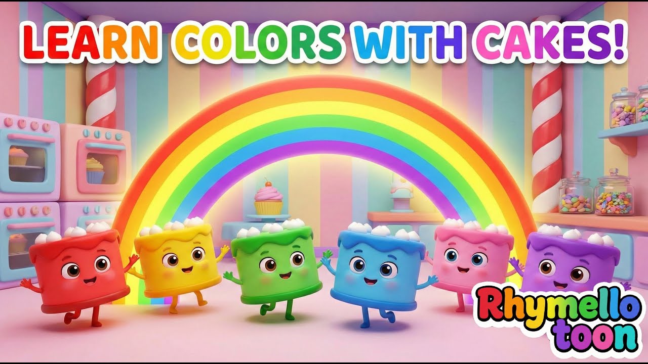 Colors Song for Kids 🎂🌈 | Learn Colors with Cute Cakes | Nursery Rhymes for Children @RHYMELLOTOON