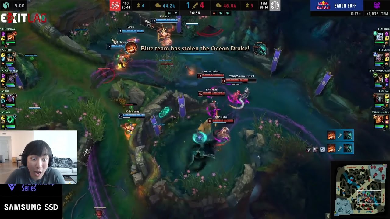 DOUBLELIFT REACTS TO SSUMDAY DRAGON STEAL - TSM VS 100T