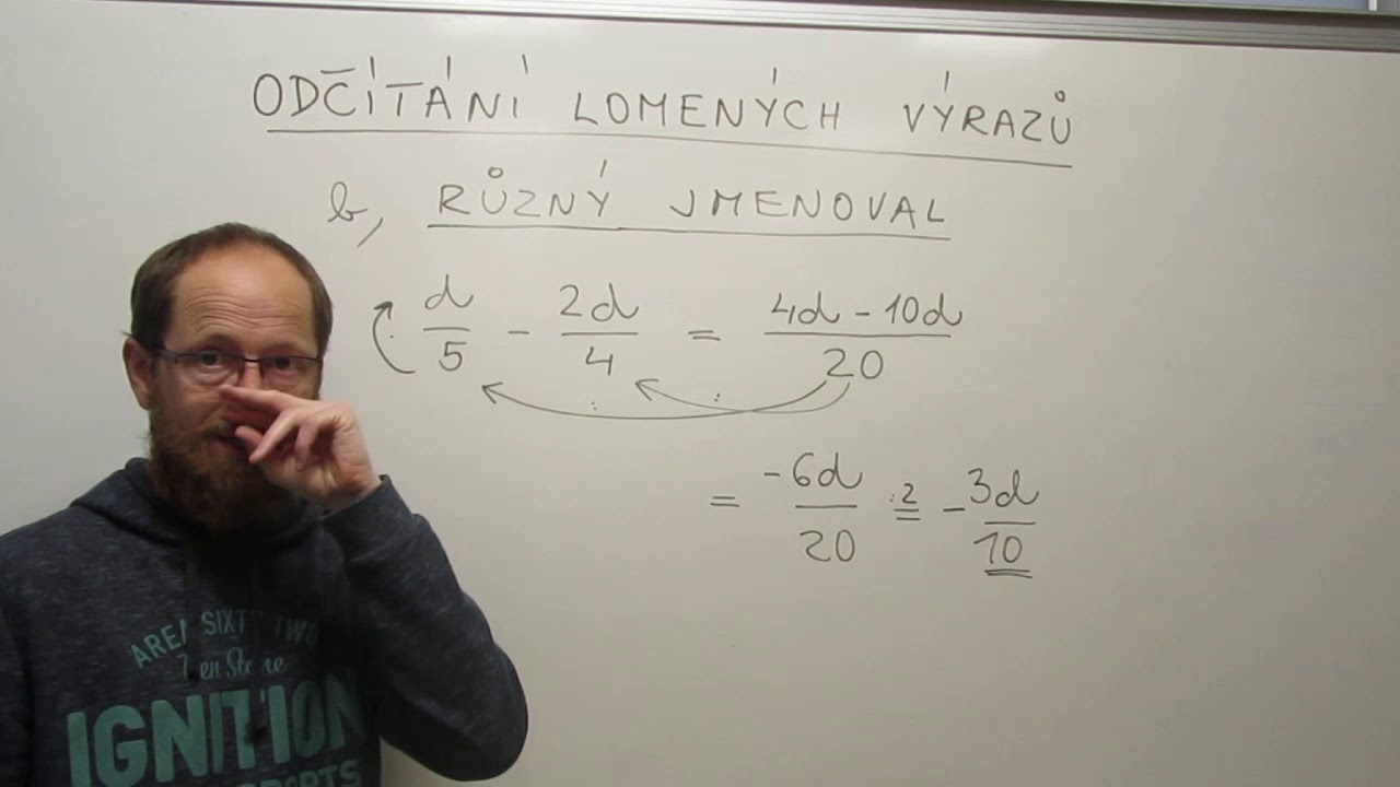 odčítání lomených výrazů