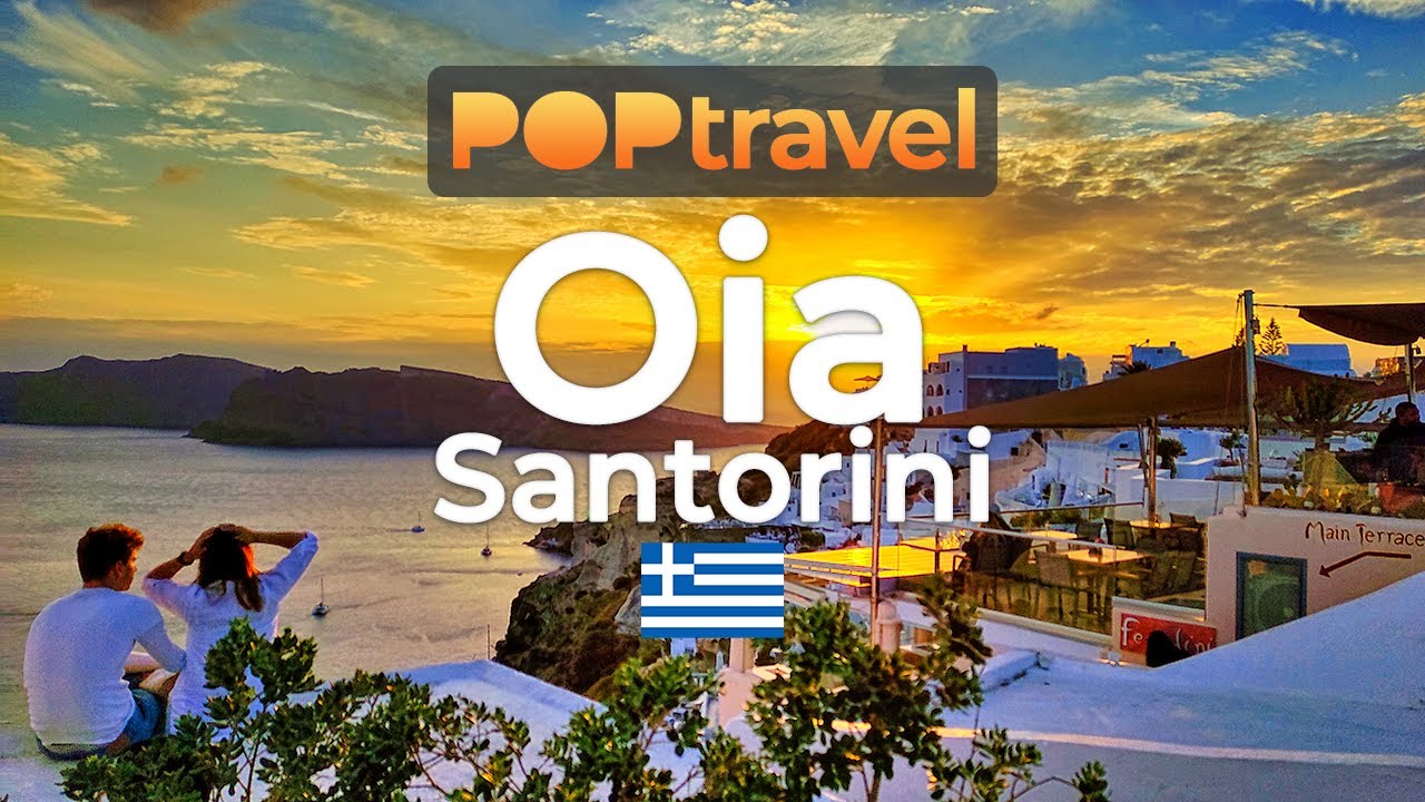 Оия, Санторини (Греция)🇬🇷 - Закат - 4K с субтитрами