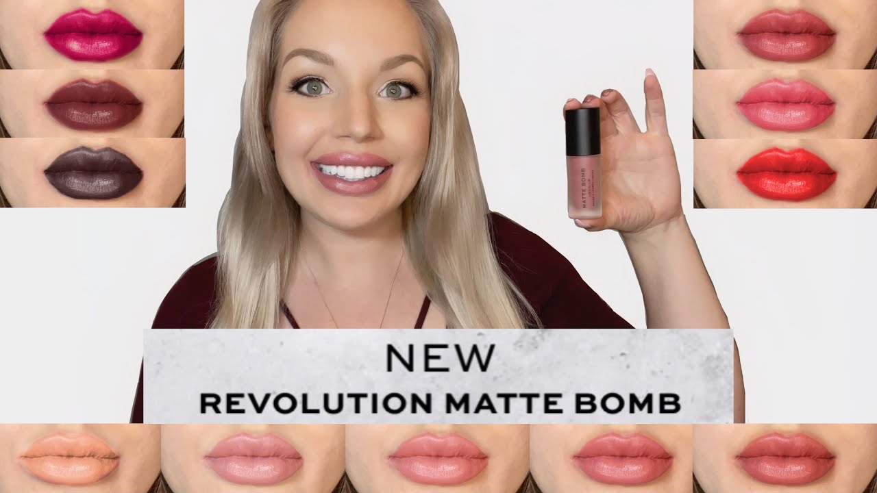 REVOLUTION MATTE BOMB LIQUID LIPSTICK TRY-ON AND REVIEW 👄 ASMR
