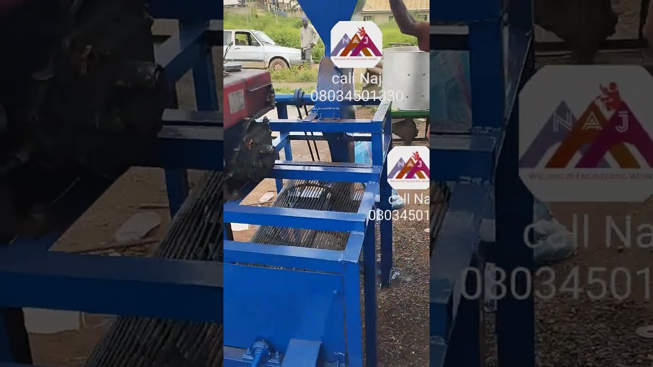 palm nut cracking and separation machine powered by diesel engine