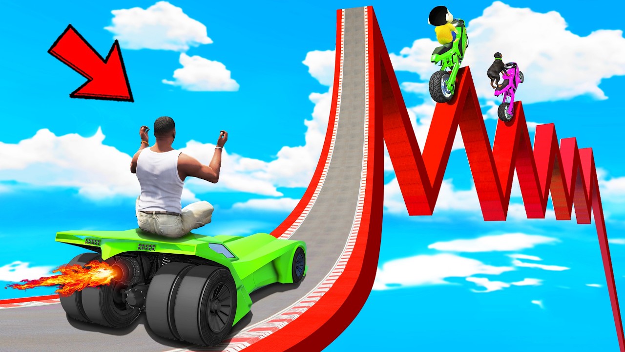 SHINCHAN AND FRANKLIN TRIED THE IMPOSSIBLE ZIGZAG CURVY ROAD PARKOUR CHALLENGE GTA 5