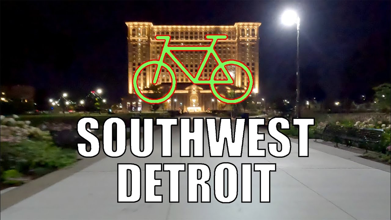 Cycling in Southwest Detroit at Night (Delray, Michigan Avenue, Michigan Central)