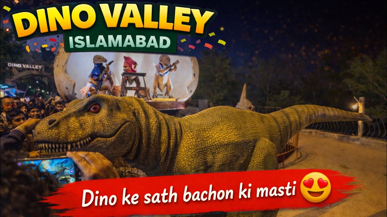🦕 Kids Meet Dinosaurs Live | Dino Valley Islamabad Experience 🌙