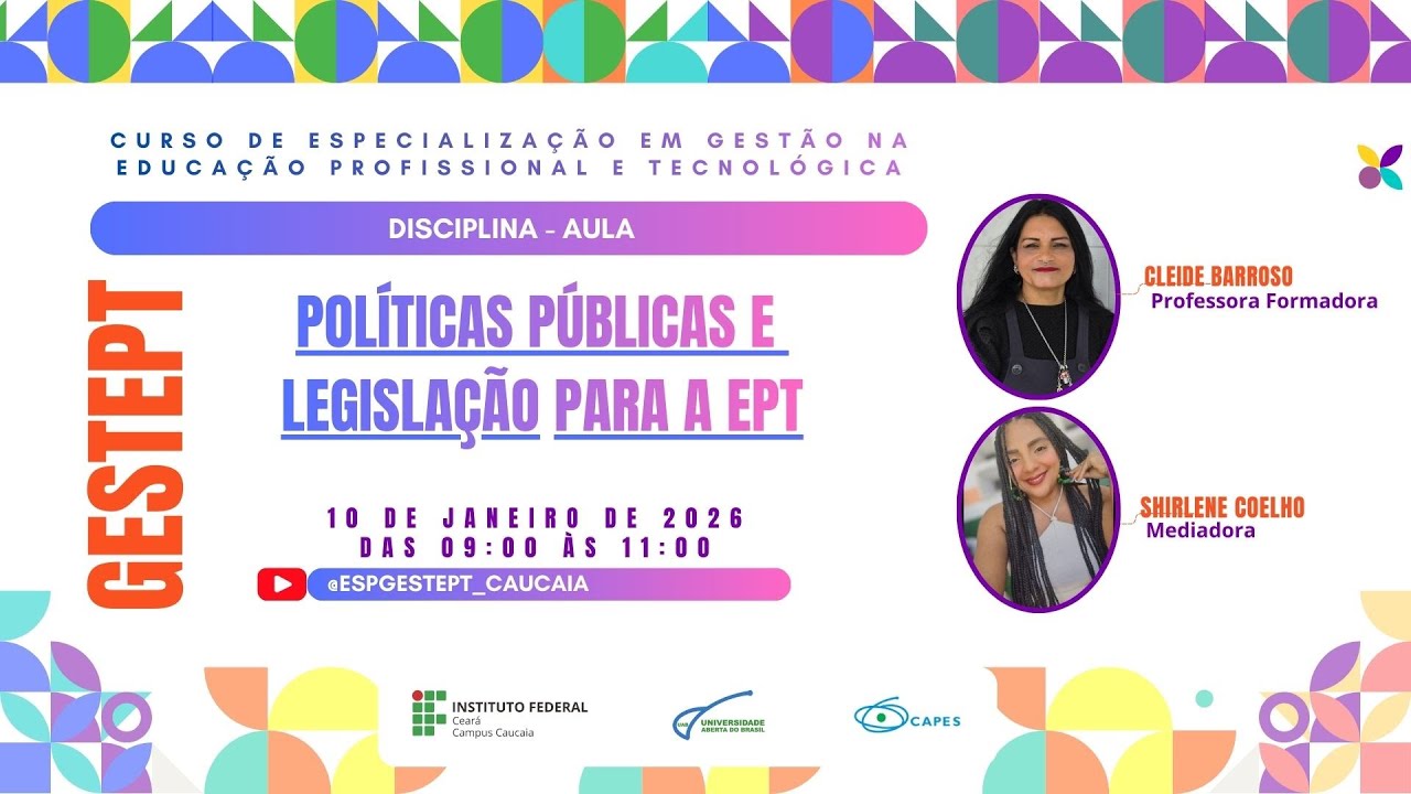 DISCIPLINA | Políticas Públicas e Legislação para EPT​