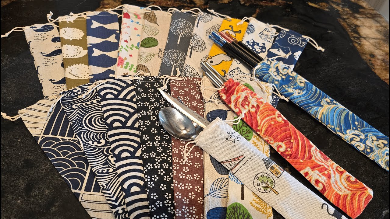 Reusable Cutlery Pouch – Travel-Friendly & Eco-Friendly! | Carry Straws, Forks & More