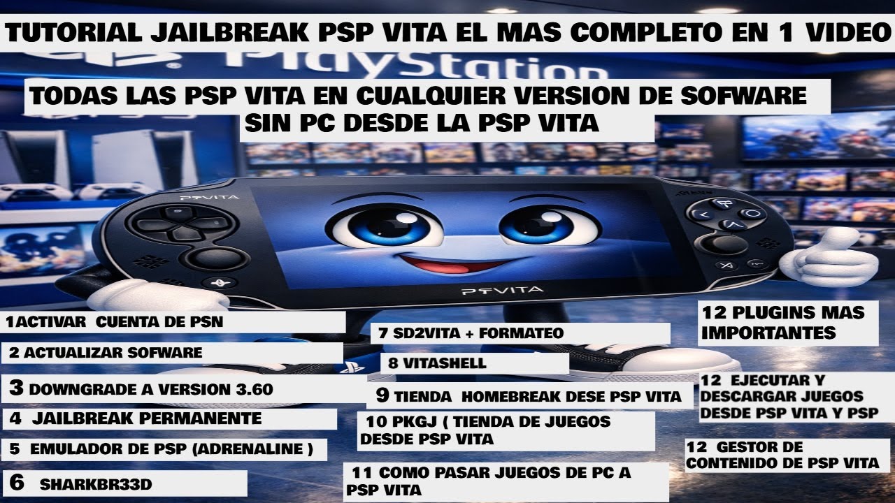 TUTORIAL JAILBREAK PSP VITA SIN PC- SUPER FACIL -TODO EN 1 VIDEO -