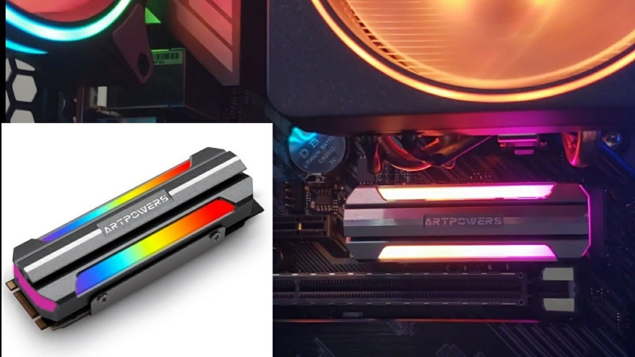 Dissipador argb artpowers para ssd m2 nvme 2280 ( unboxing, instalação e efeitos rgb )