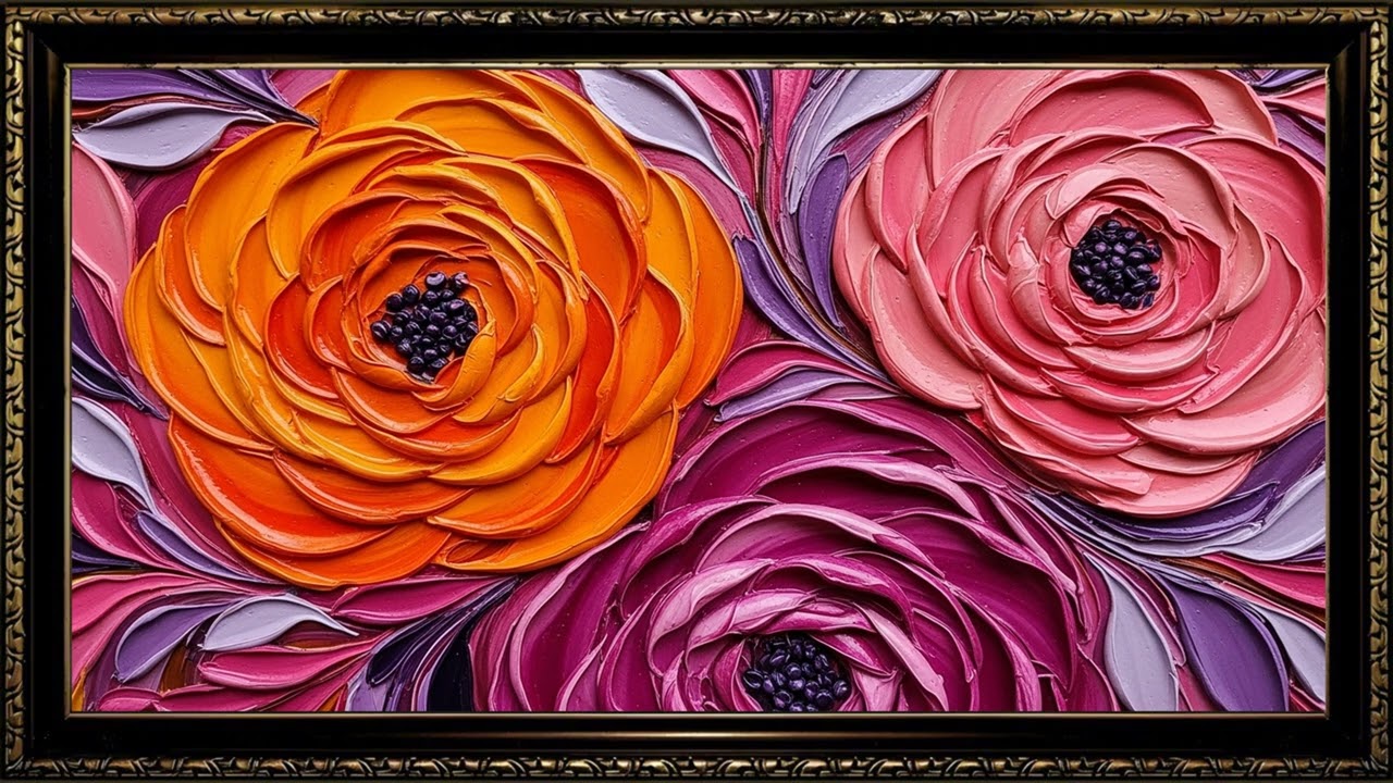 Vibrant Sculpted Petal Artwork | Modern Abstract Flower Art