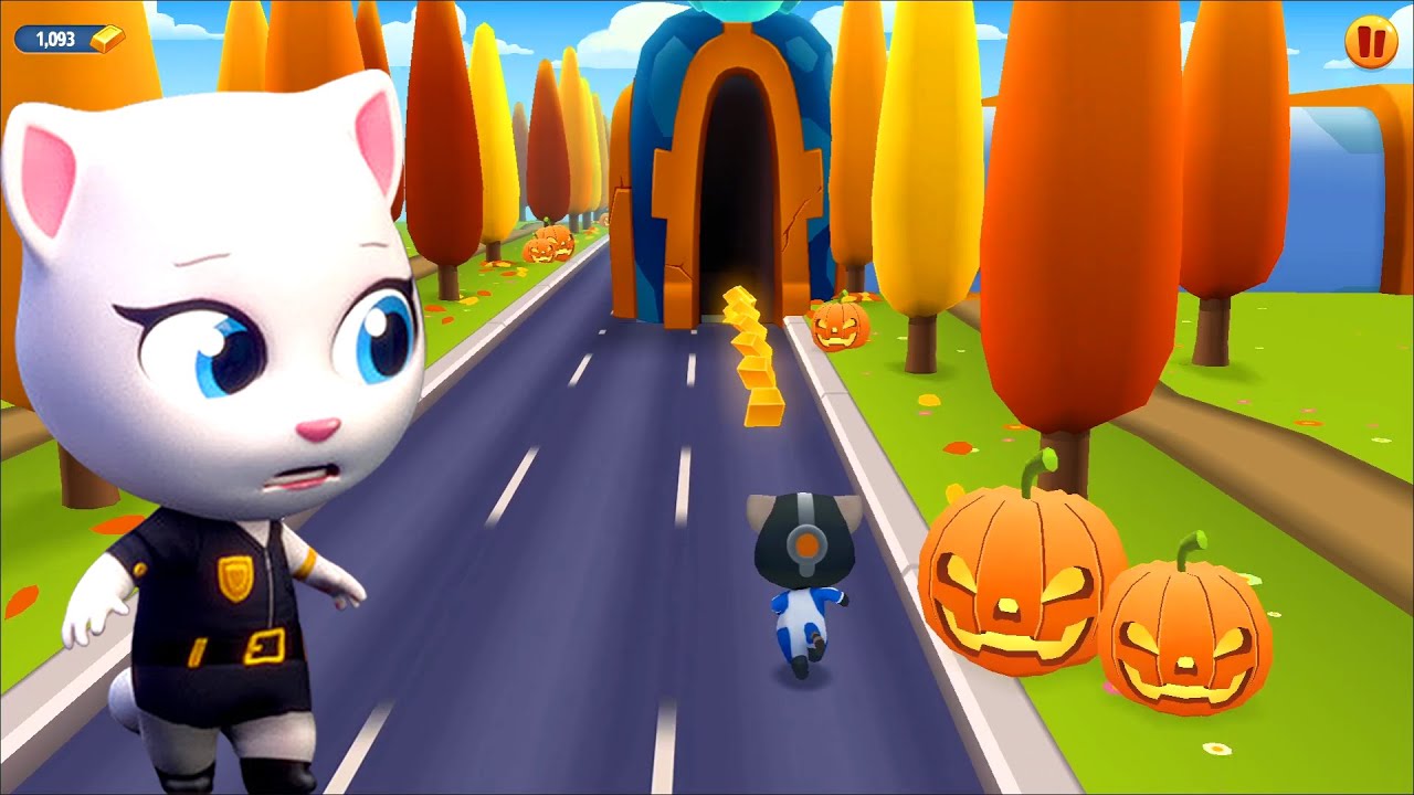 Talking Tom Gold Run Halloween ~ Agent Angela & Astronaut Tom’s chase in Spooky Worlds!