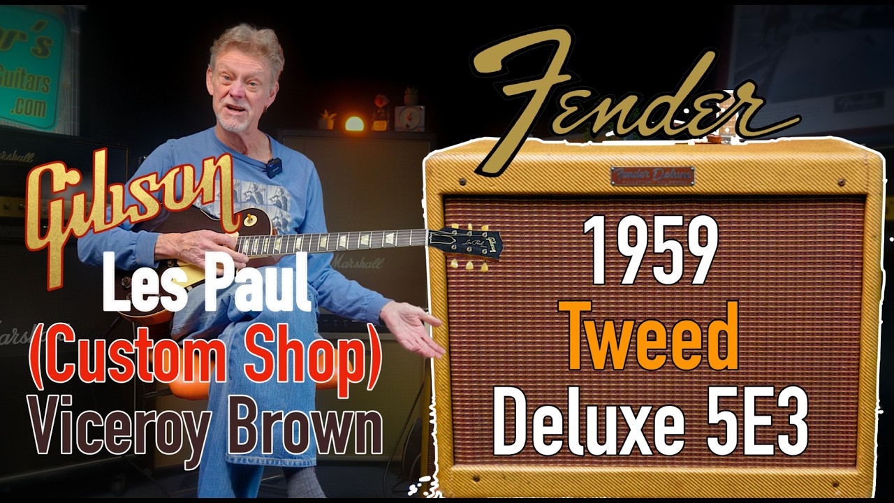 Gibson Custom Shop Les Paul Thru a 1959 Fender 5E3 Tweed Deluxe