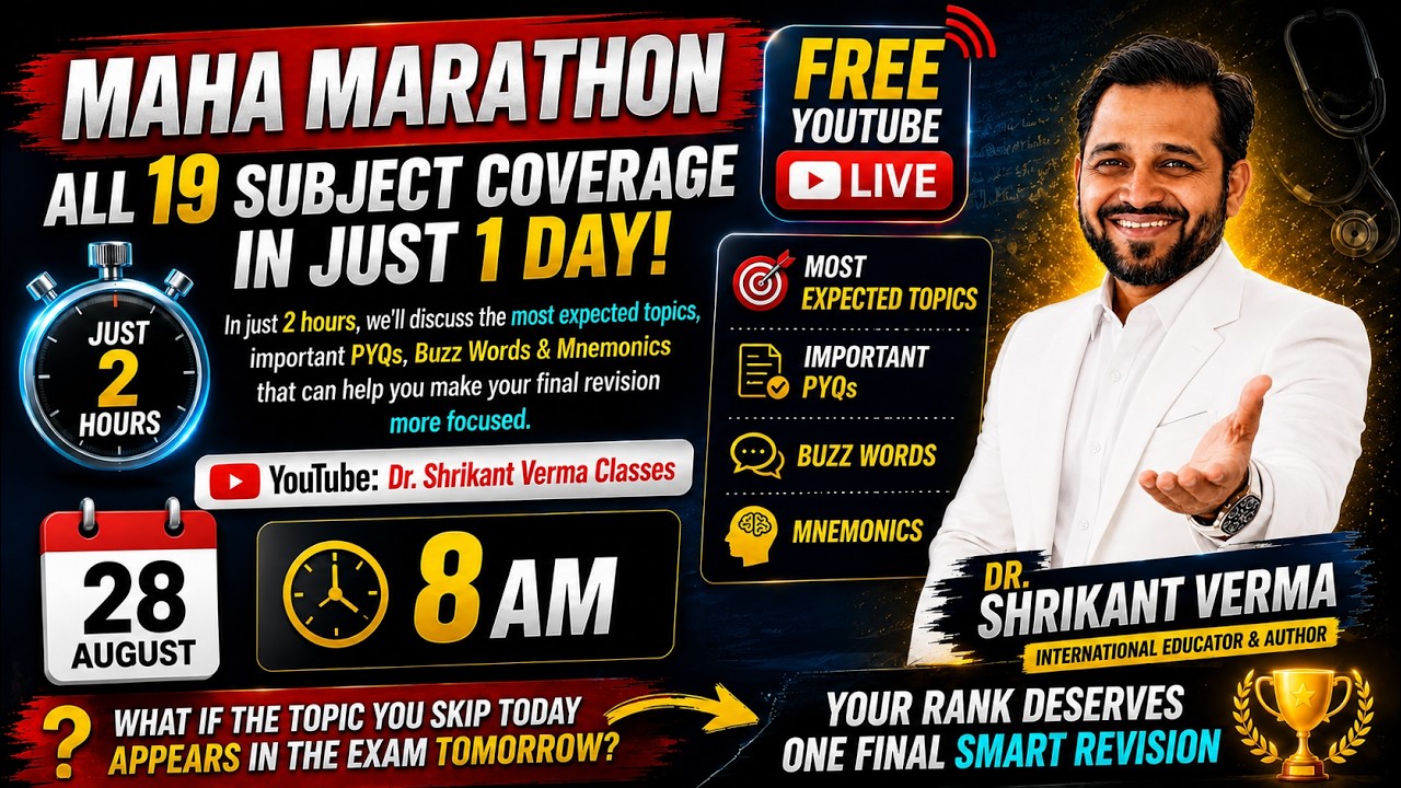 MAHA MARATHON NEET-PG &ndash; FINAL REVISION BLAST -  Dr. Shrikant Verma Classes