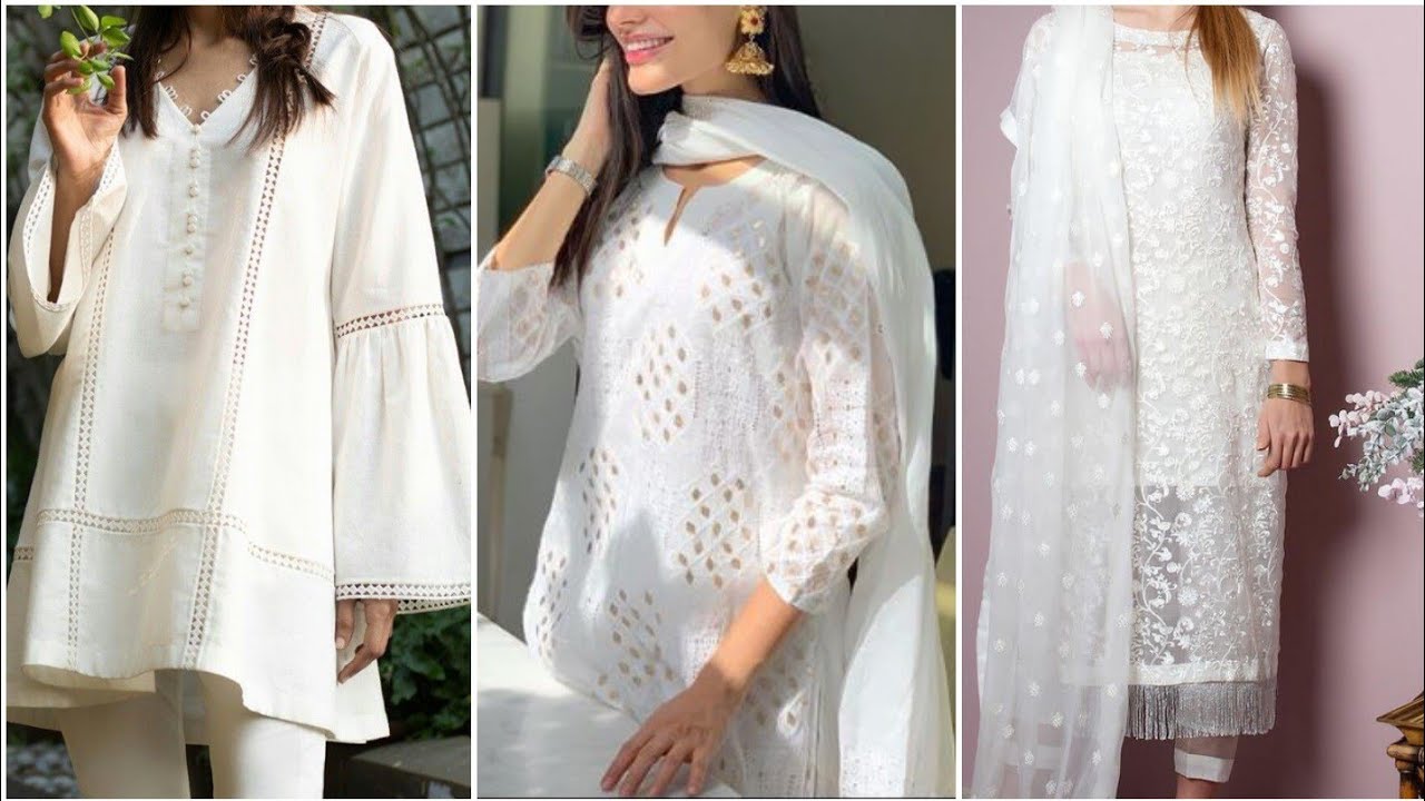70 Latest white and off white suit design 2020 || designer white suit/dress/kurti ideas for girls