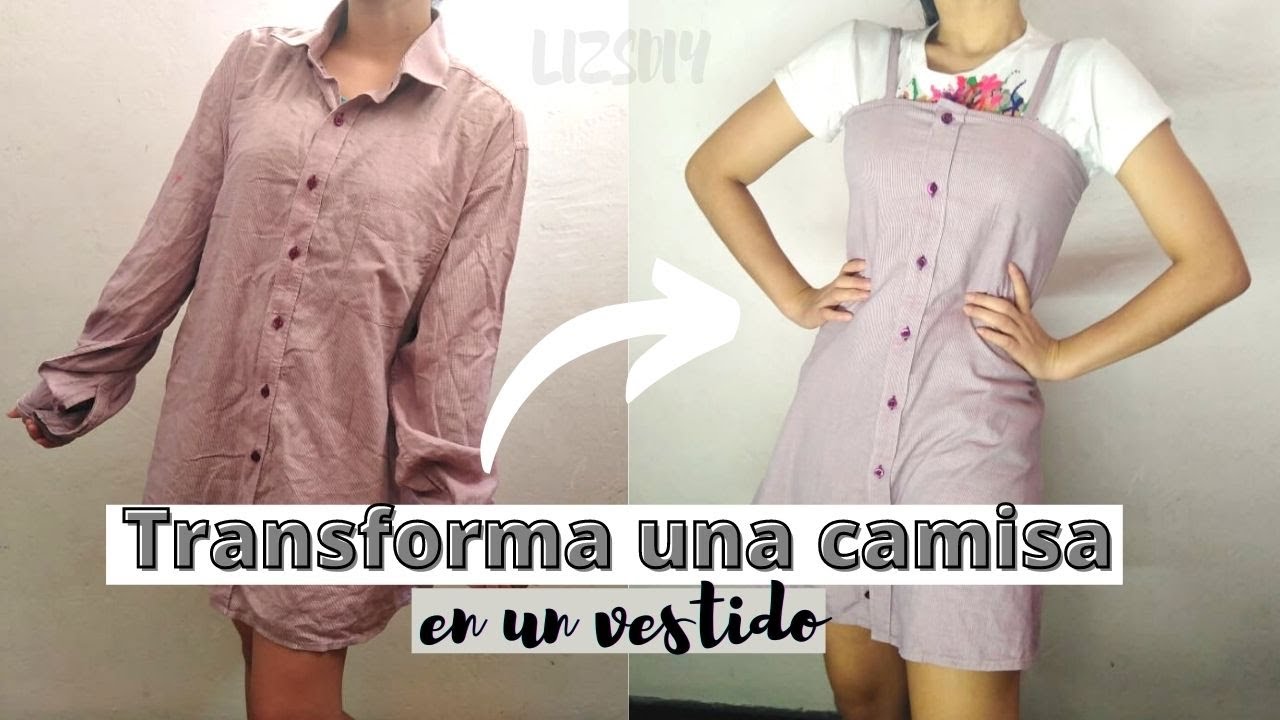 EN MENOS DE 10 MINUTOS 😱 TRANSFORMA UNA CAMISA DE HOMBRE ✂️ EN UN VESTIDO