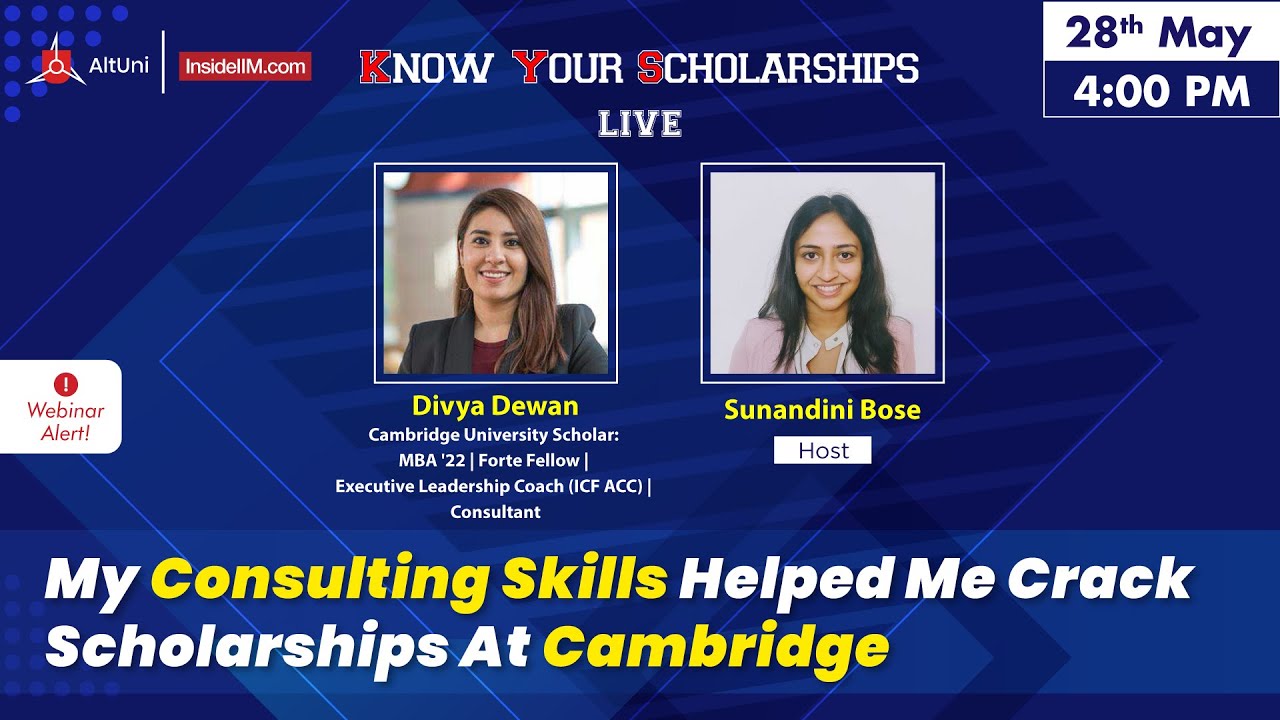 How I Got 2 MBA Scholarships For University of Cambridge?  Ft. Divya Divan, Cambridge, MBA '22