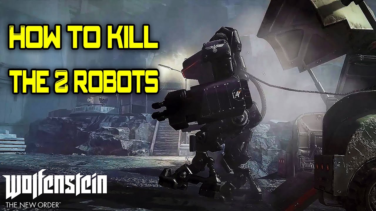 Wolfenstein: The New Order -  Killing First 2 Robots (Easily)