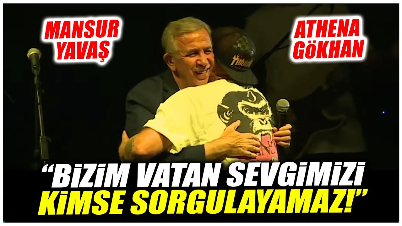 Athena Gökhan konserinde Mansur Yavaş sahneye çıktı! Gençler coştu!
