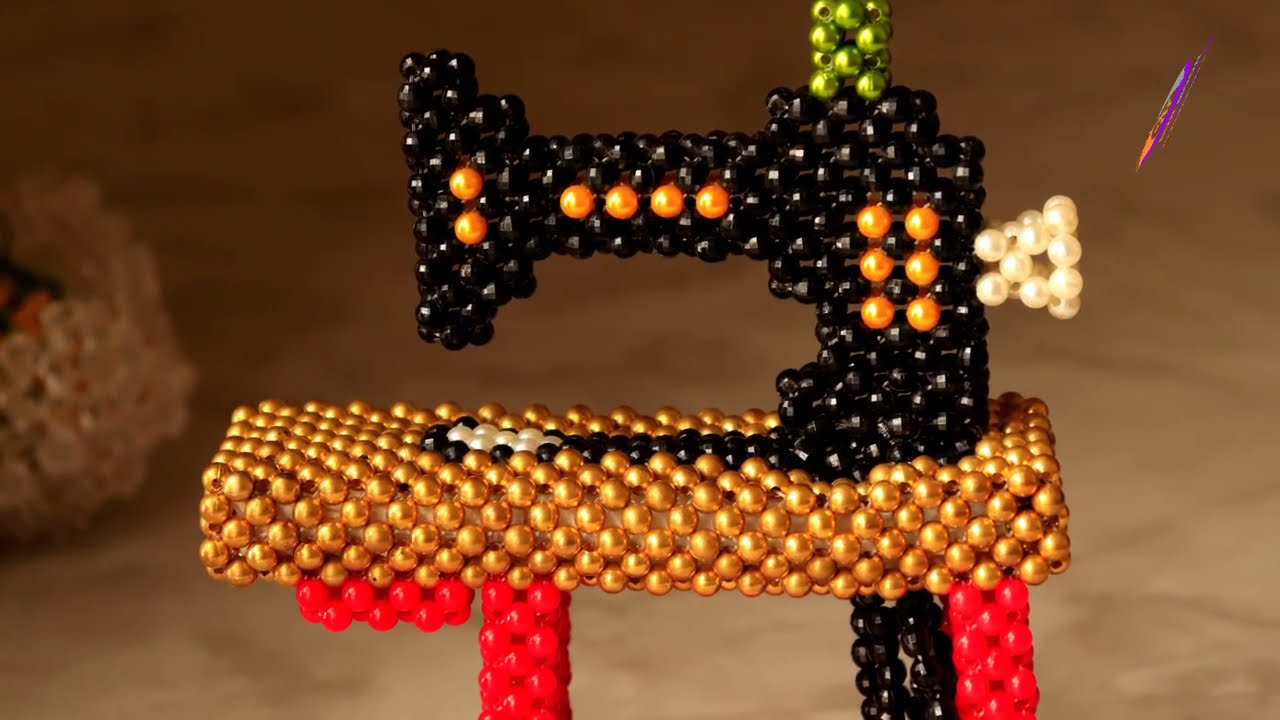 পুতির সেলাই মেশিন/ Beaded sewing machine(part-2)/ machine tutorial /Beaded show-piece/ পুতির শো-পিস