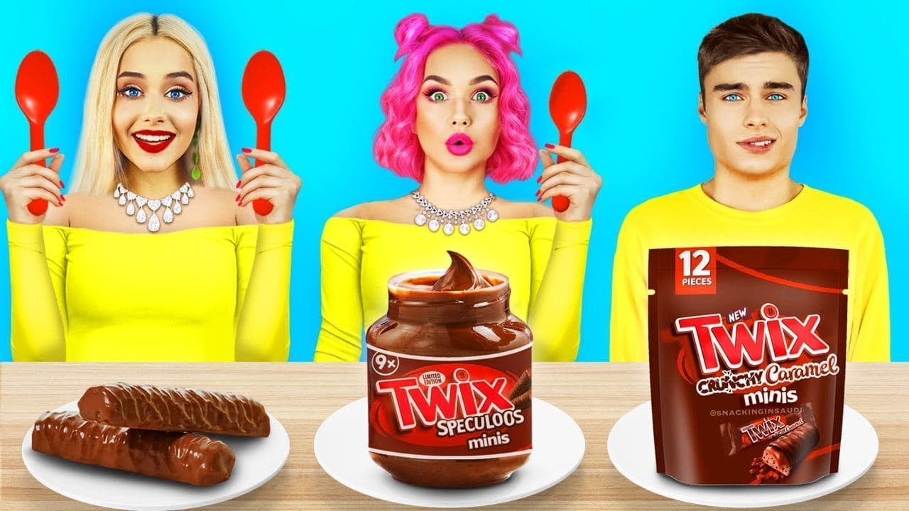 Wyzwanie Jedzenie Bez VS Jedną Ręką | Szczęśliwa Vs Nieszczęśliwa Dziewczyna by RATATA CHALLENGE