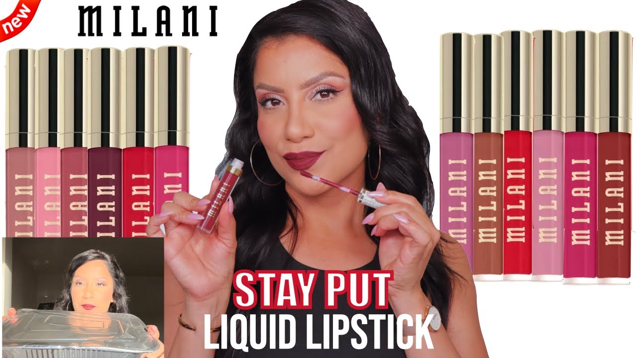 *new* MILANI STAY PUT LIQUID LIP LONGWEAR LIPSTICK+ NATURAL LIGHTING LIP SWATCHES & EAT TEST | MJ
