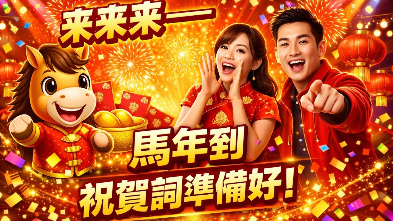 馬年賀歲歌《萬馬奔騰賀新年》｜祝賀詞全都收集好了！討紅包必看 🎉 長輩聽了笑開懷 🧧 馬年如意大吉