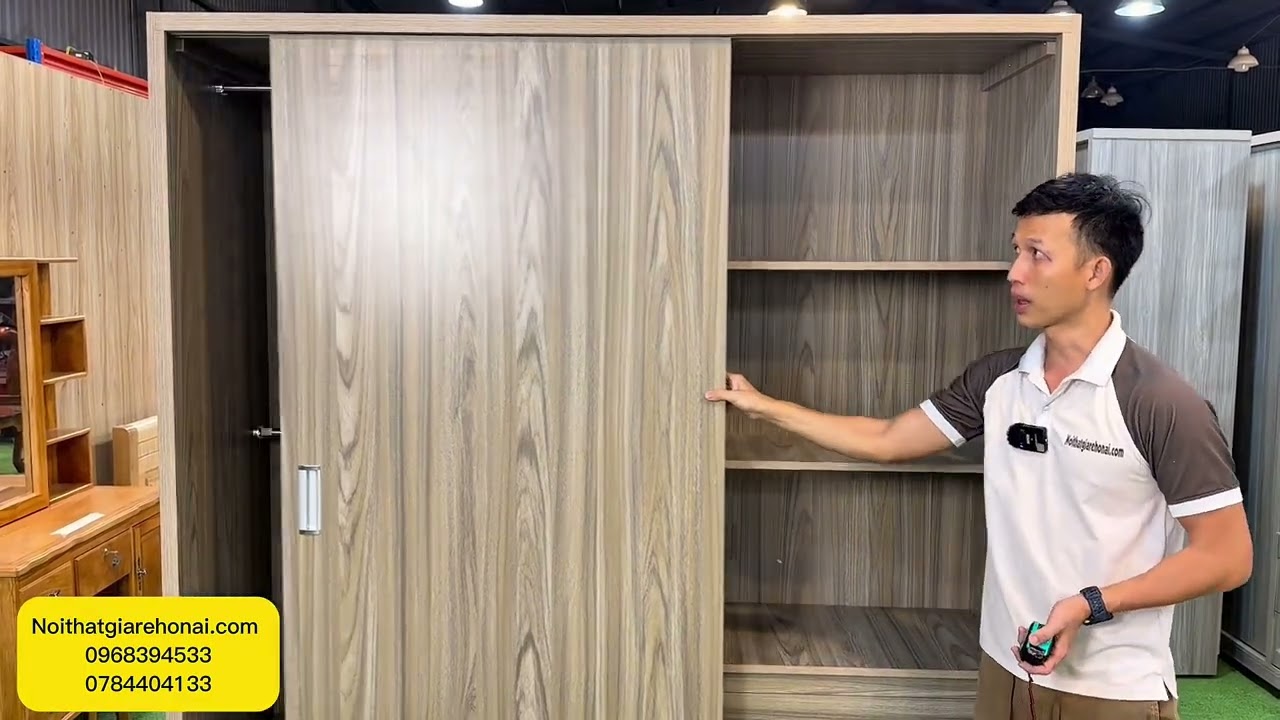 Tủ áo mdf cửa lùa gỗ công nghiệp #noithatgiare #dogohonai #tuaomdf 