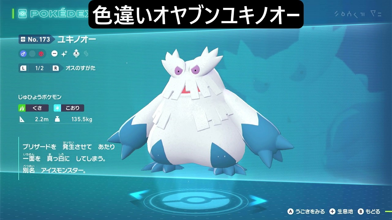 色違いオヤブンユキカブリ・ユキノオー ポケモンレジェンズZA M次元ラッシュ Pokémon LEGENDS Z-A Mega Dimension #ポケモン