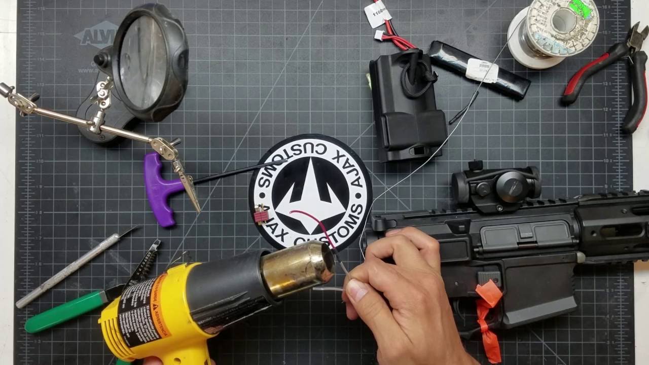 How to install Deans t plug connector to your airsoft gun.