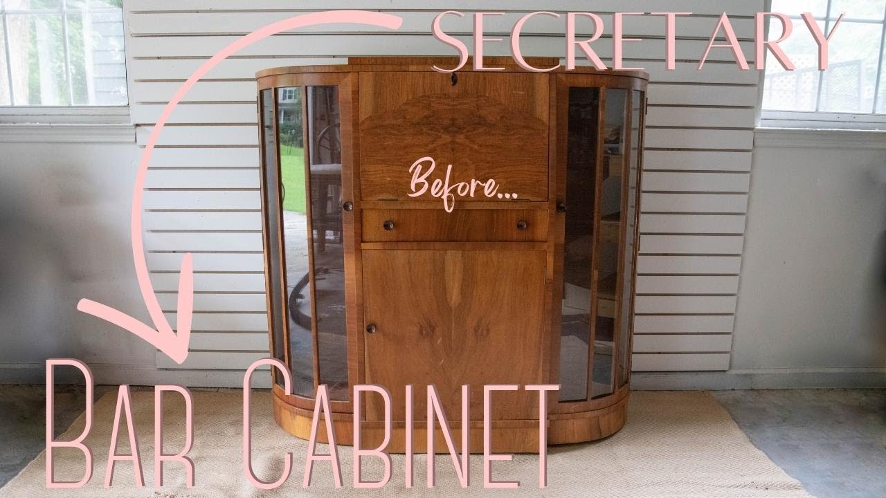 Art Deco SECRETARY TURNED BAR CABINET Makeover | The classic Missflips Style!