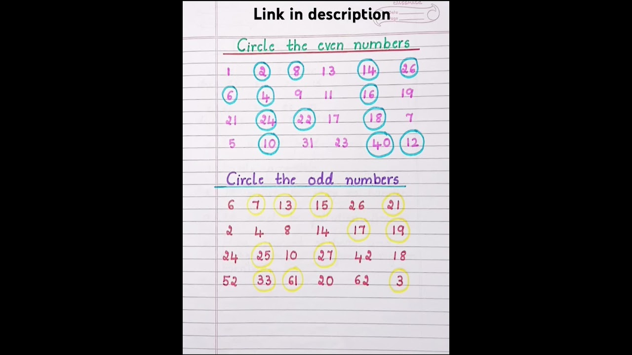 Circle the Even Numbers