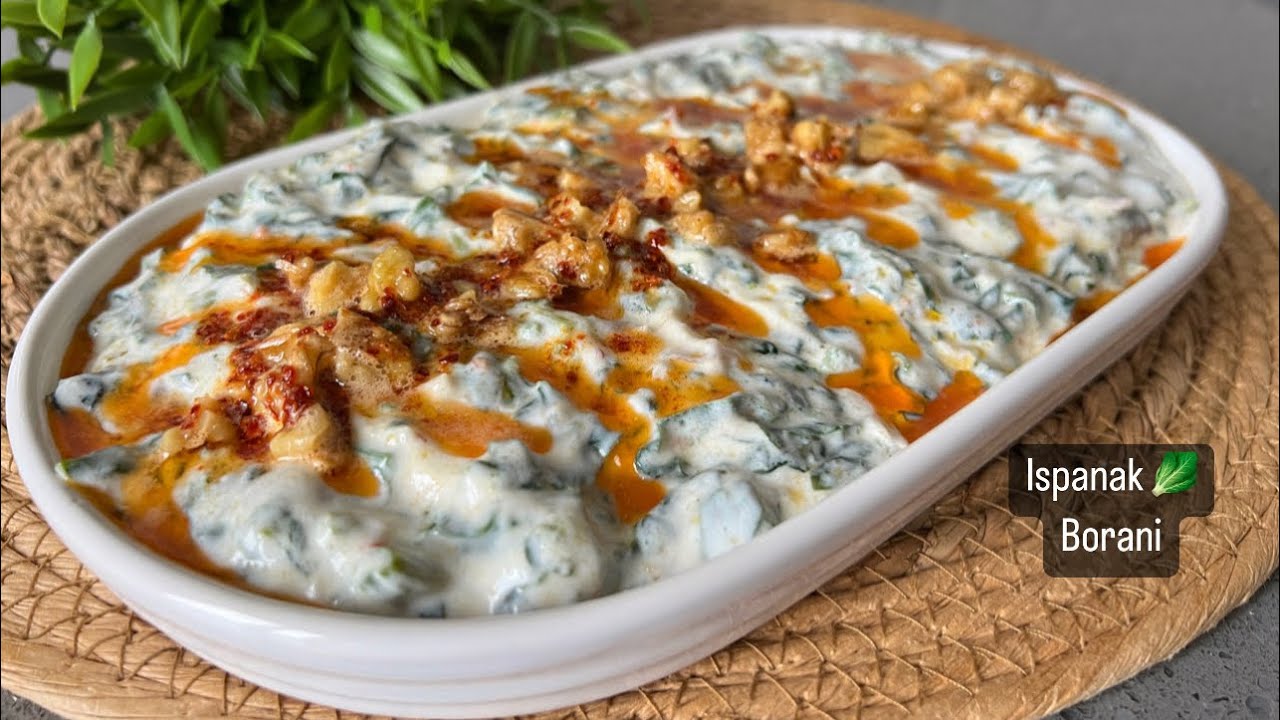 Ispanağın en şifalı hali👌Tüm vitamini içinde ISPANAK BORANİ ✅ soğuk meze #mezetarifleri