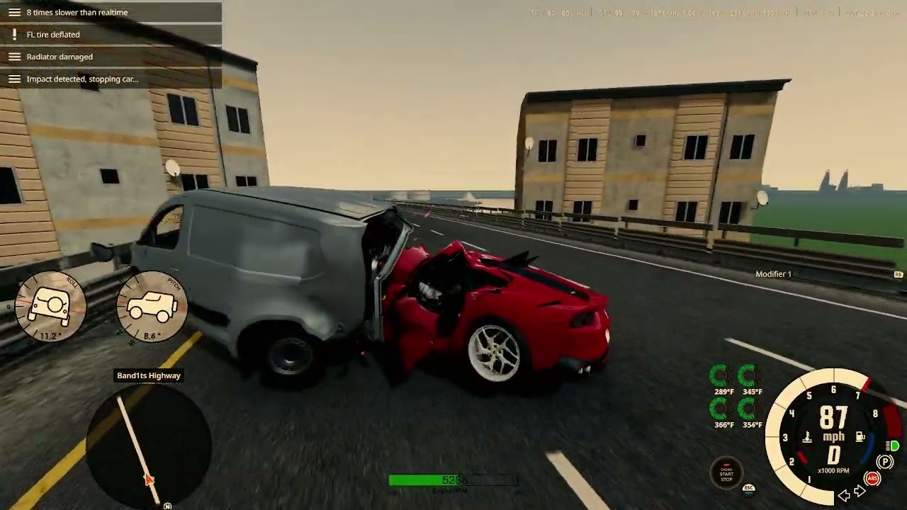 Beamng Drive crazy highway crashes comp 16