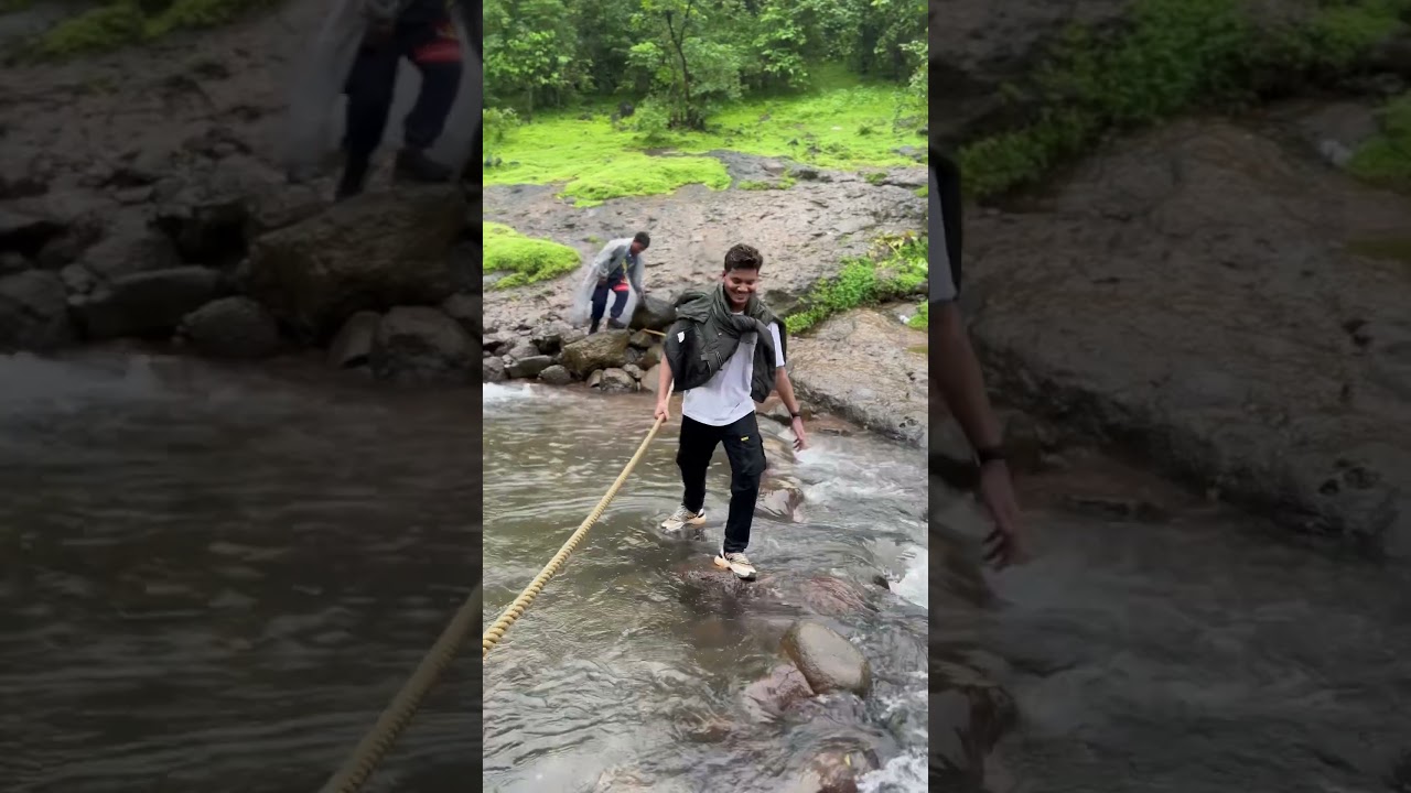 Devkund waterfall trek | River crossing | Bhira | Maharashtra #devkund #trek #shorts #trending