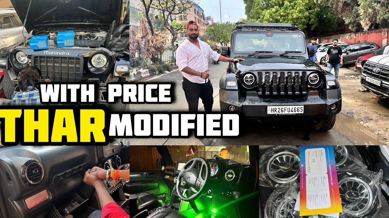 THAR 2025 FULLY MODIFIED✅THAR 3DOOR MODIFICATION WITH PRICE✅LUXURY SEAT COVER😍UNDER ₹39K🔥THAR 2025✅ 