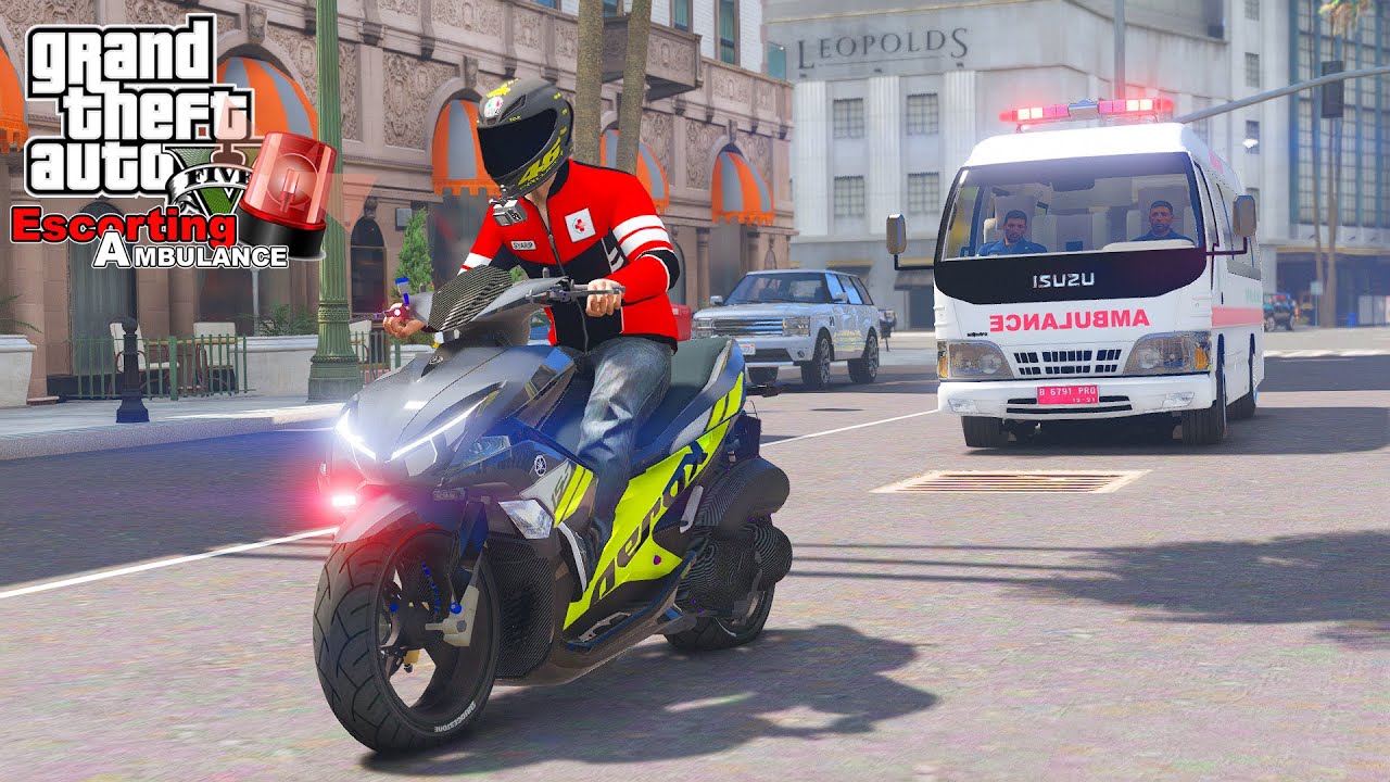 Escorting Ambulance Pasien Kritis! GTA 5 Mod Escorting Ambulance