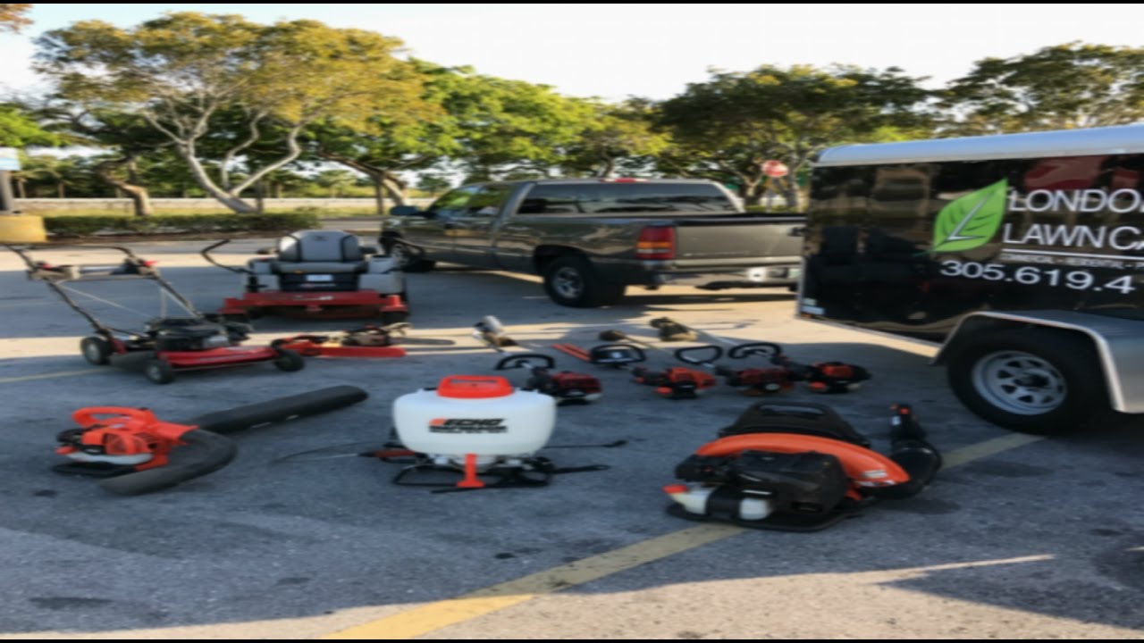 2020 Lawn business truck and trailer setup
