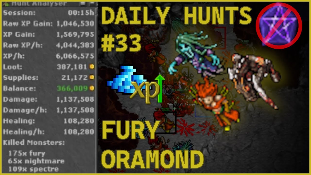 Tibia | Monk 538 | Fury Oramond | Daily Hunt #33