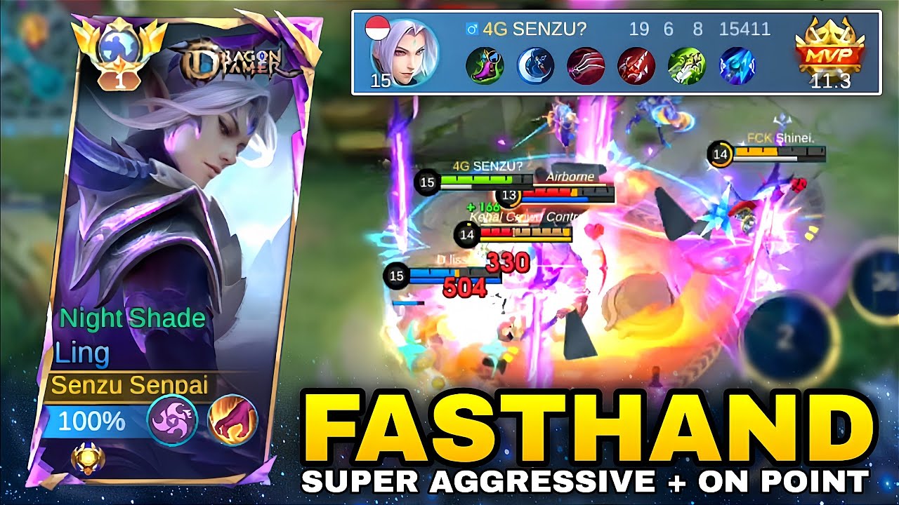 LING FASTHAND SUPER AGGRESSIVE + ON POINT GAMEPLAY - Top Global Ling Mobile Legends